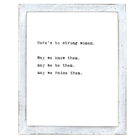 'Strong Women' Framed Sign